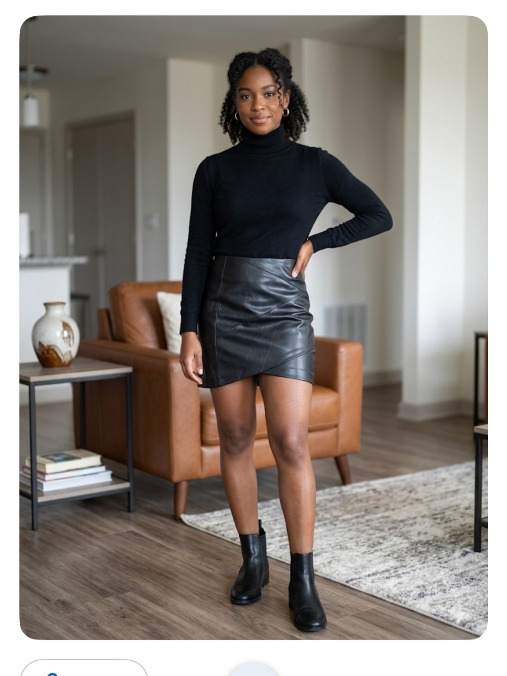 Zara Black Leather Mini Skirt